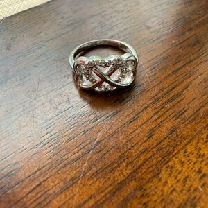 Silver Criss-Cross Heart Ring